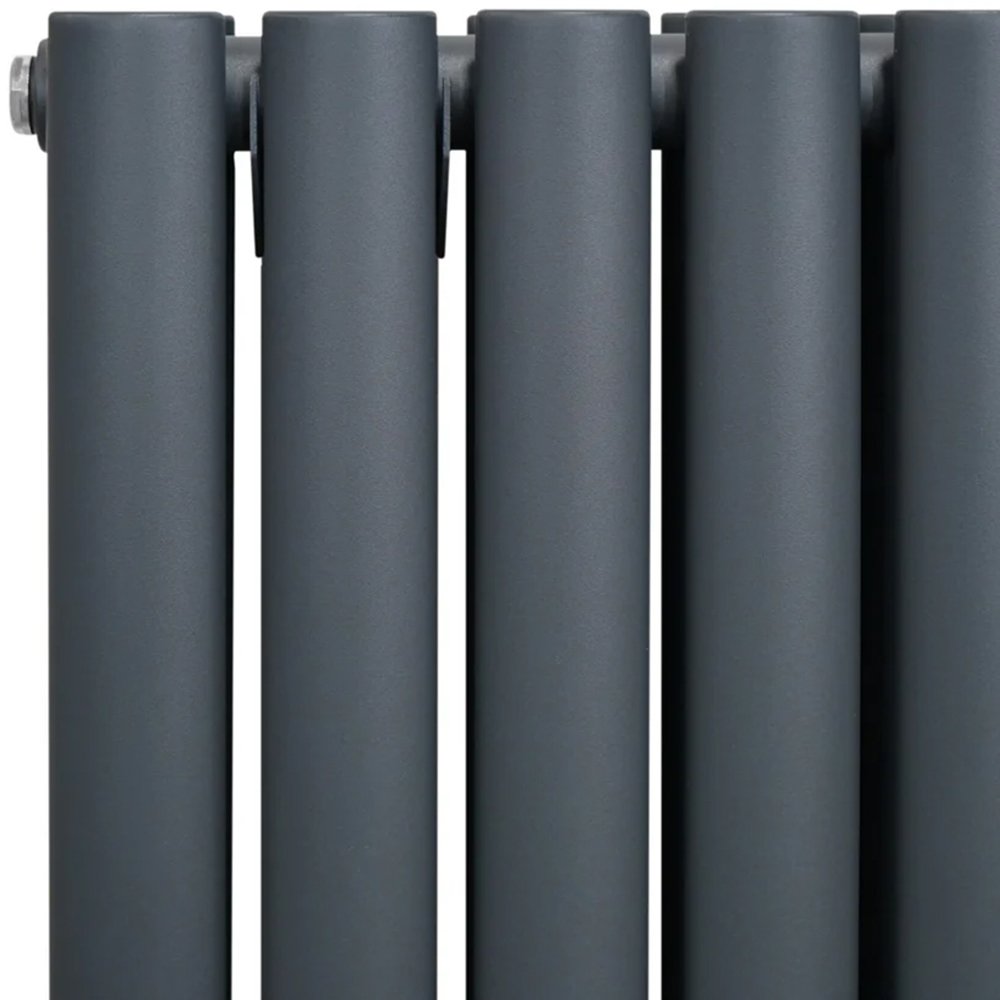 Monster Shop 4195BTU Anthracite Grey Oval Column Radiator and Valves 1600 x 360mm Image 4