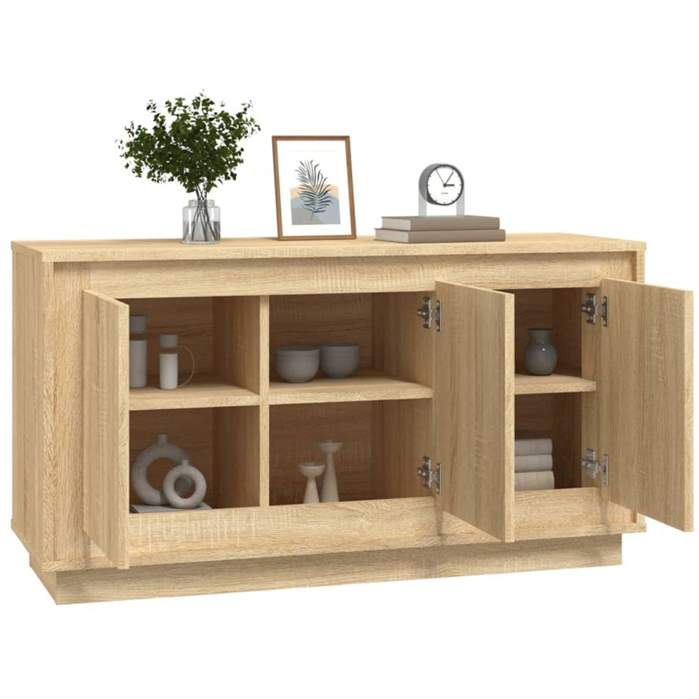 vidaXL 3 Door Sonoma Oak Sideboard Image 4