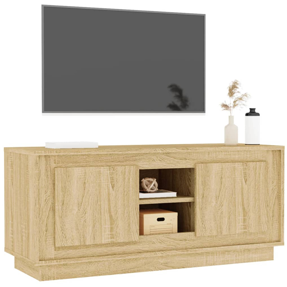 vidaXL 2 Door 2 Shelf Sonoma Oak TV Cabinet Image 4