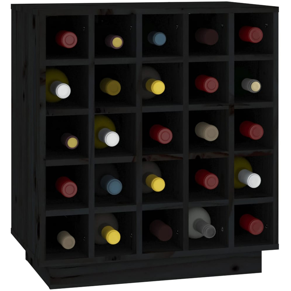 vidaXL 25 Bottle Black Freestanding Wine Cabinet Image 3
