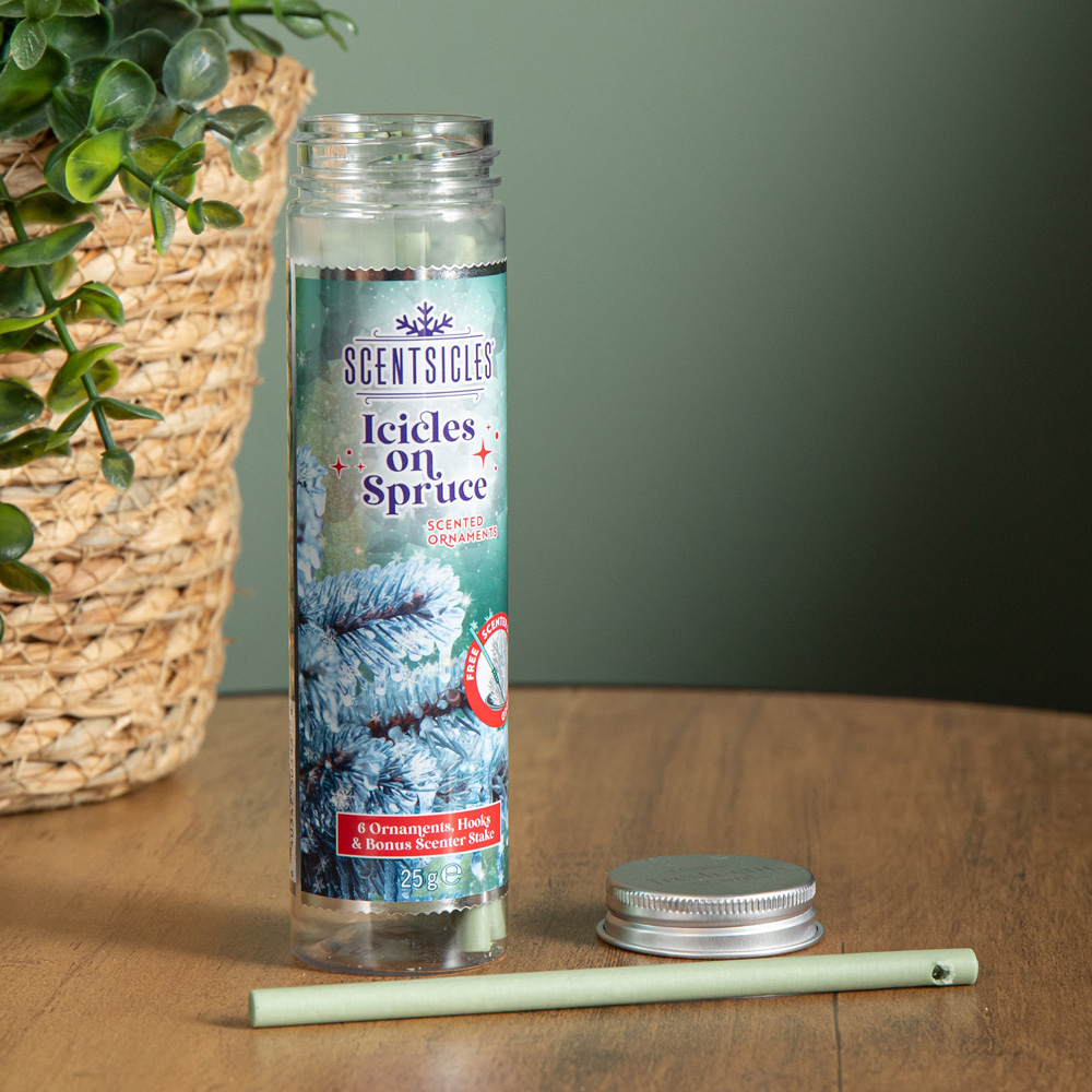 Samuel Alexander Icicles on Spruce Scented Christmas Scentsicles with Hooks 25g Image 3