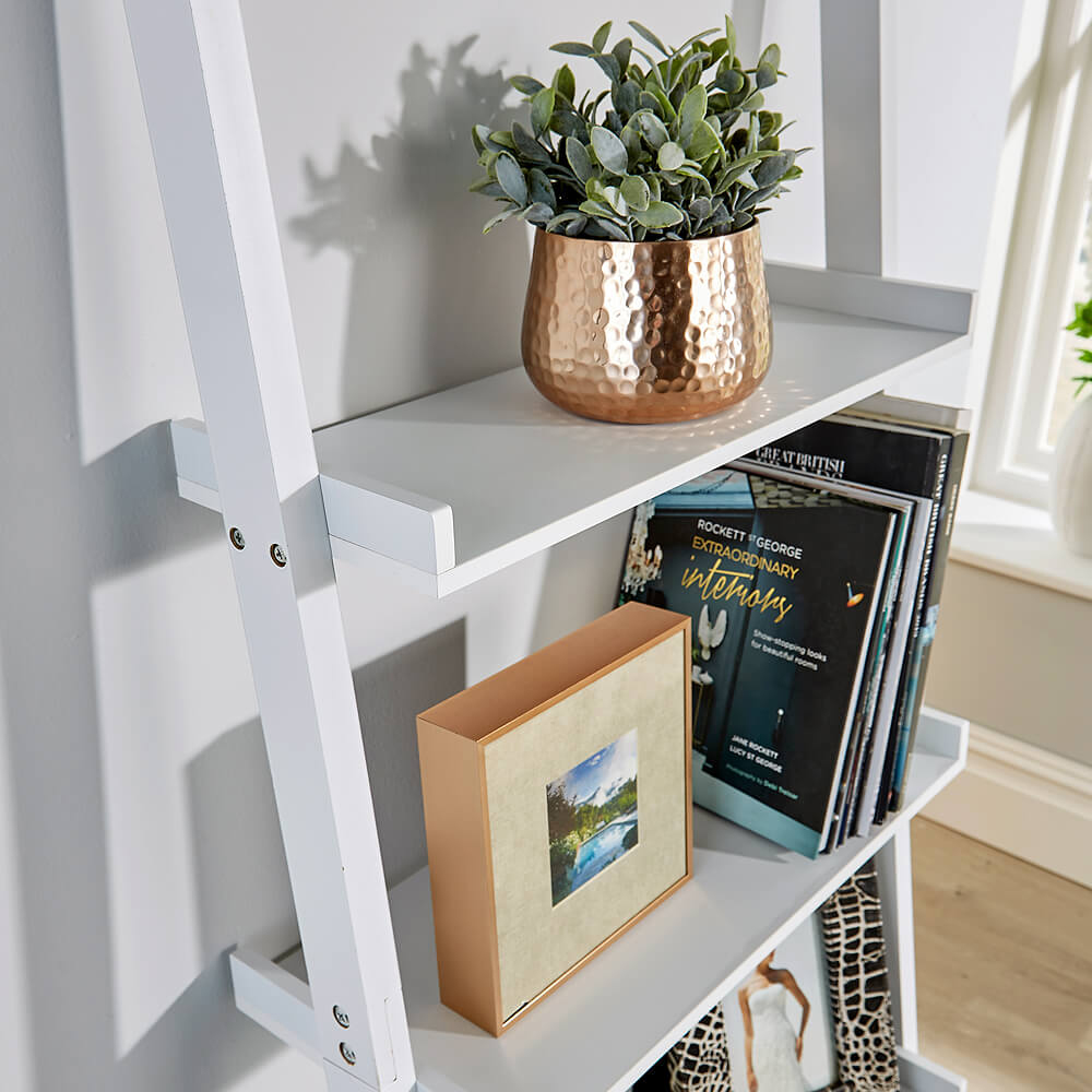 Home Source 5 Shelf White Ladder Storage Unit Image 6