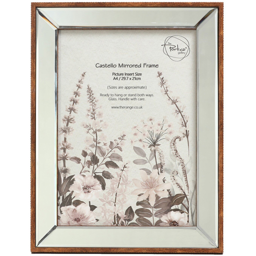 Castello Mirrored Frame - Brown / A4 Image 1