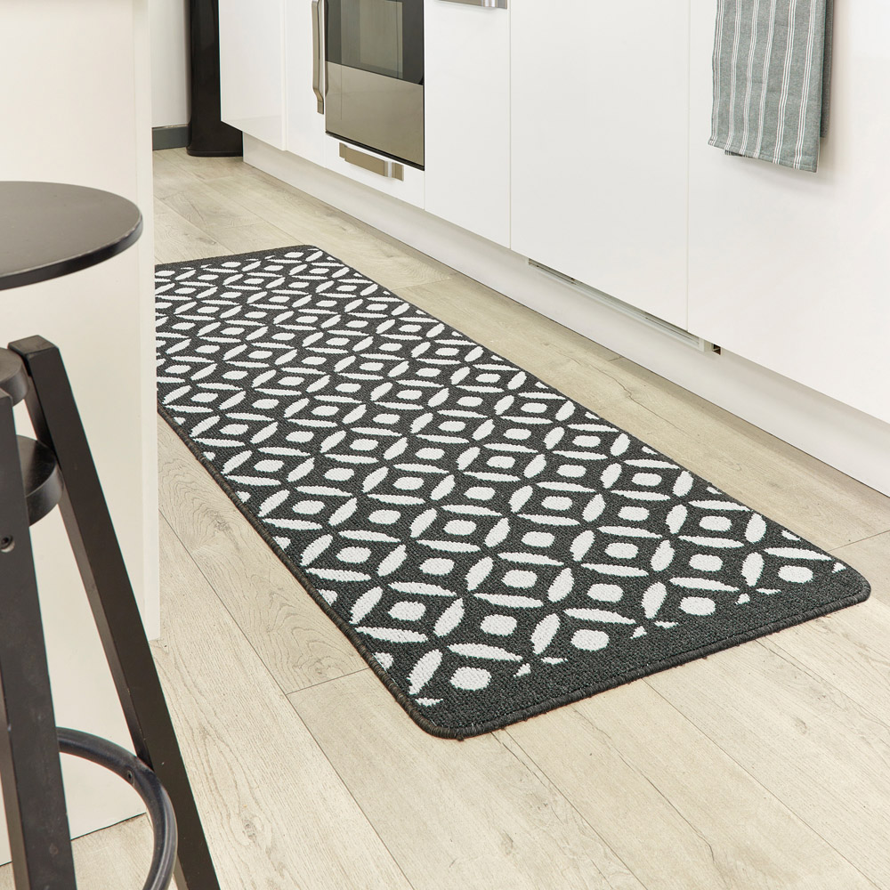 My Mat Charcoal Crescent Stain Resistant Runner 67 x 200cm Image 2