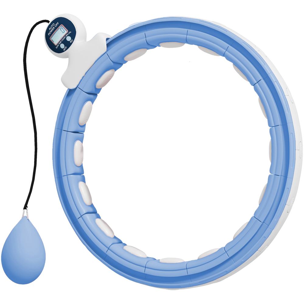 SPORTNOW Light Blue Smart Weighted Hula Hoop with 16 Detachable Knots Image 1