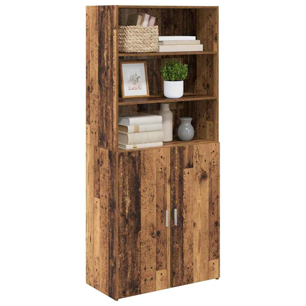 vidaXL 2 Door 3 Shelf Old Wood Sideboard Image 3