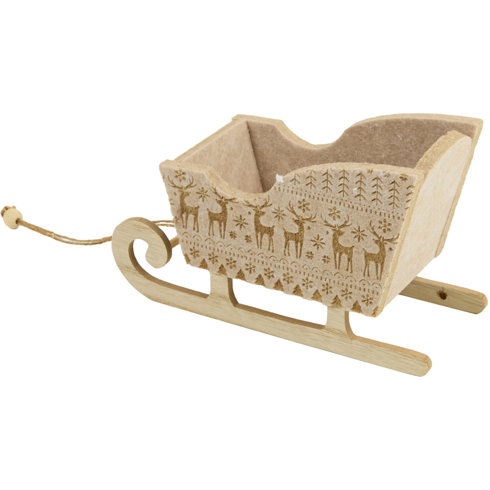 Felt Scandi Sleigh Decoration Natural Image 2