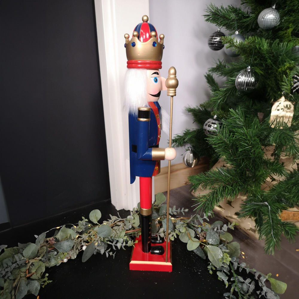 Samuel Alexander Traditional Wooden Nutcracker Soldier Decoration with Blue Body Image 5