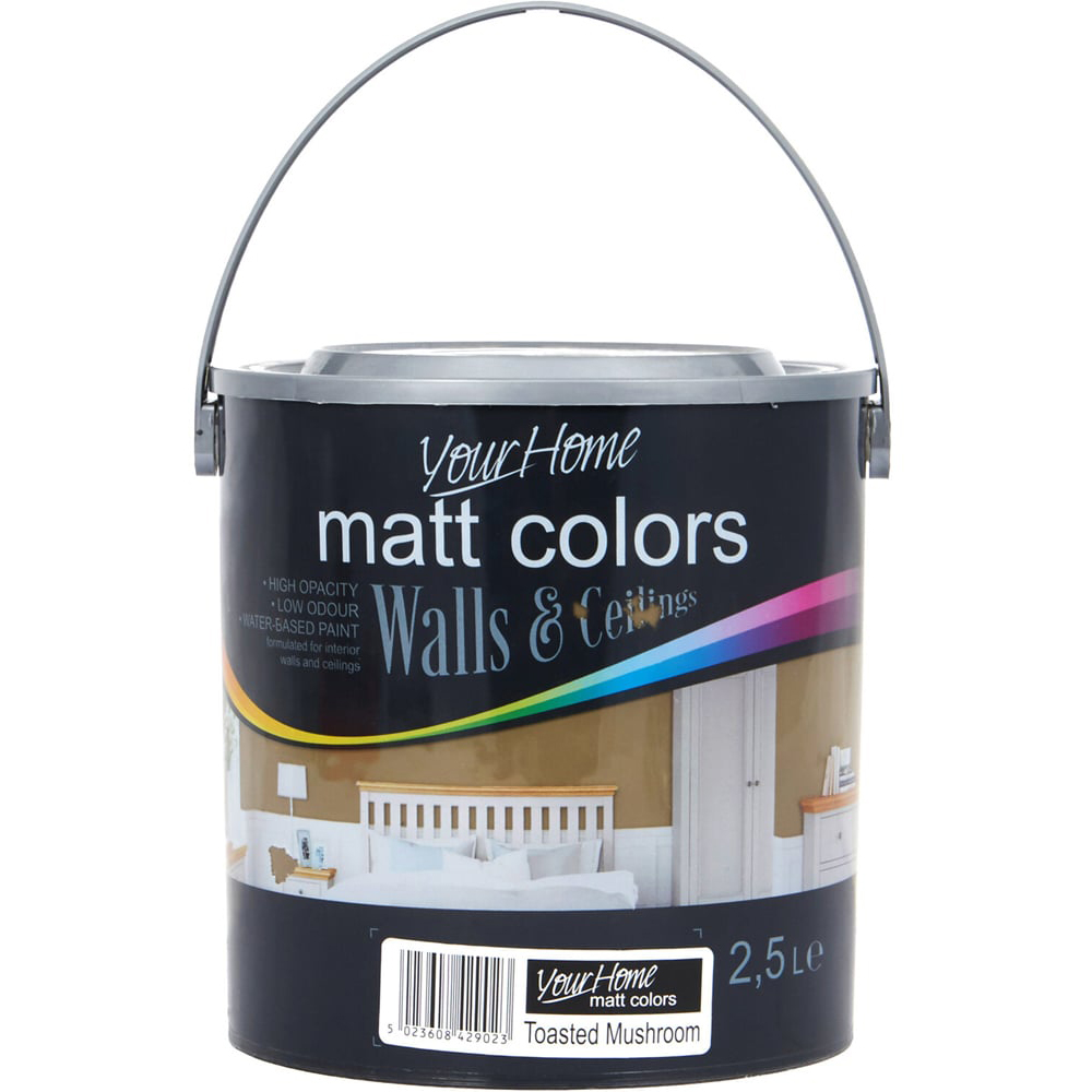 Your Home Walls & Ceilings Toasted Mushroom Matt Emulsion Paint 2.5L Image 2