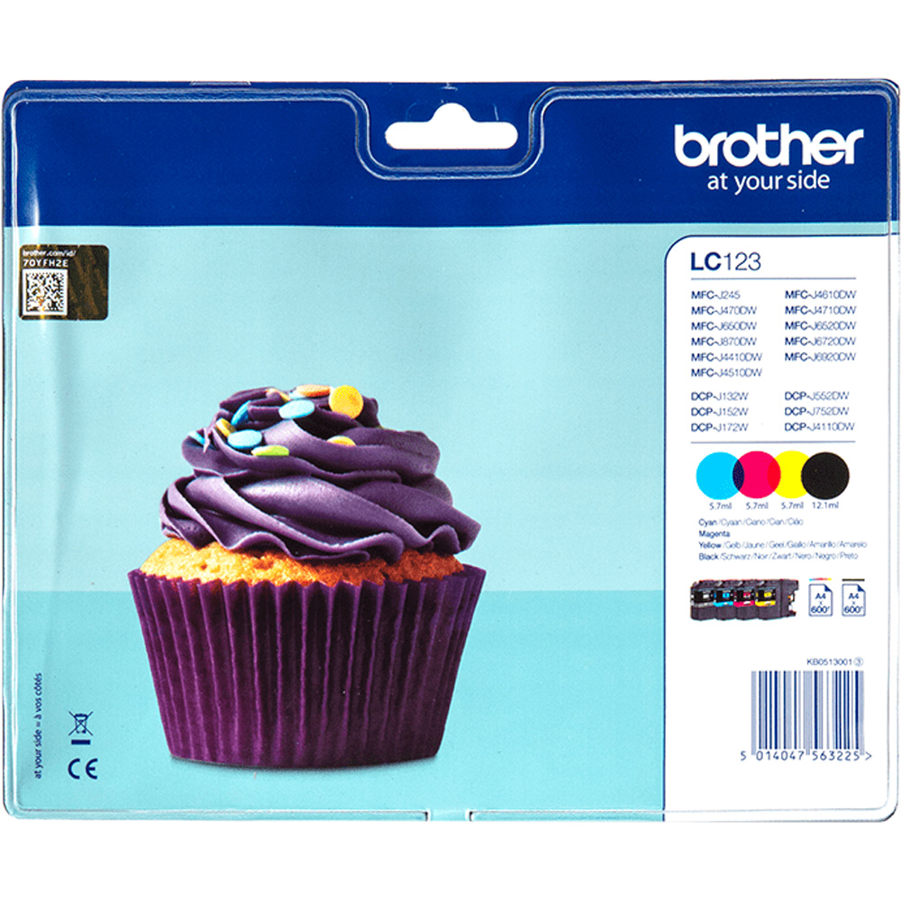 Brother LC123VALBP Value Pack Inkjet Cartridge Image 1