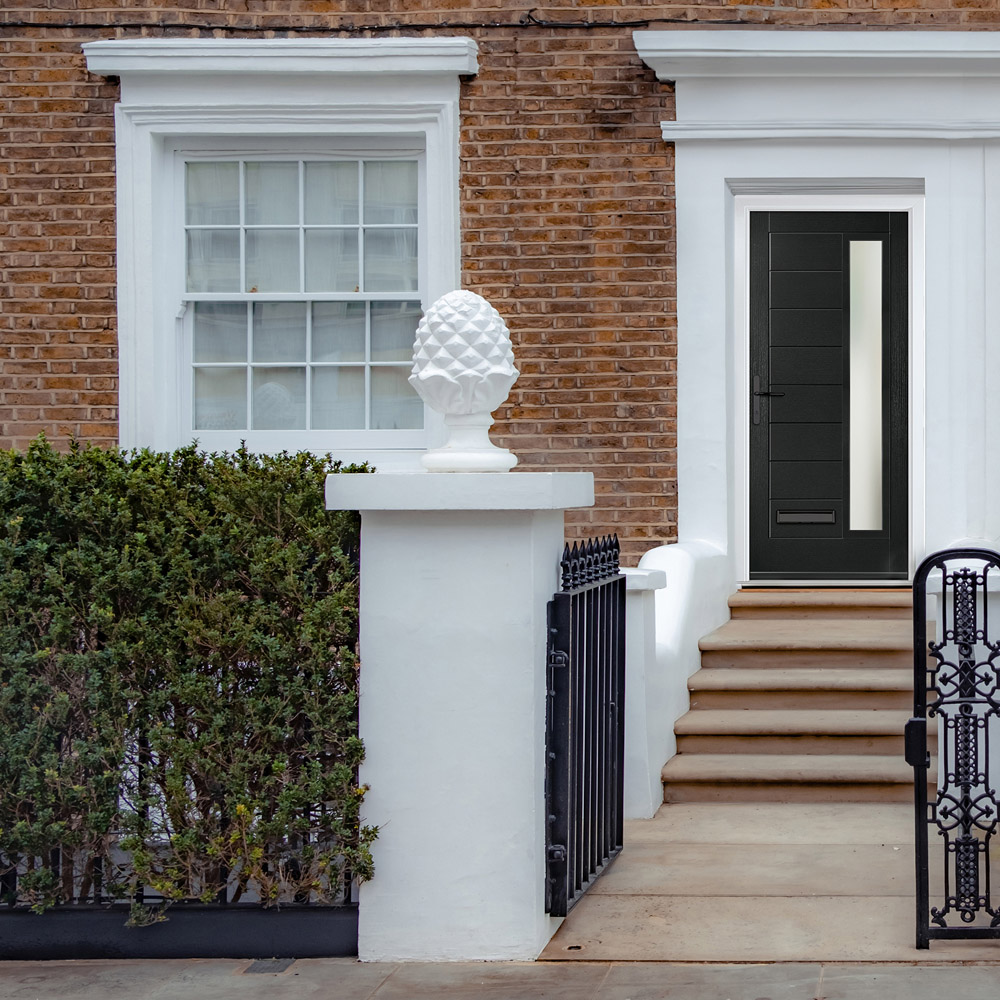 Crystal-Direct Monza Black GRP Stipolytte Glass Right Hand Open Front Door 2090 x 920mm Image 2