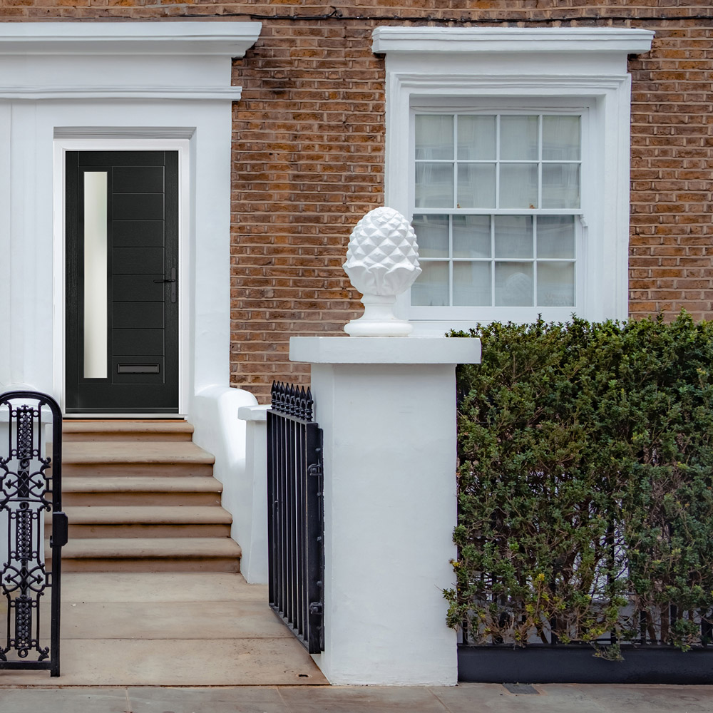 Crystal-Direct Monza Black GRP Clear Glass Left Hand Open Front Door 2090 x 920mm Image 2