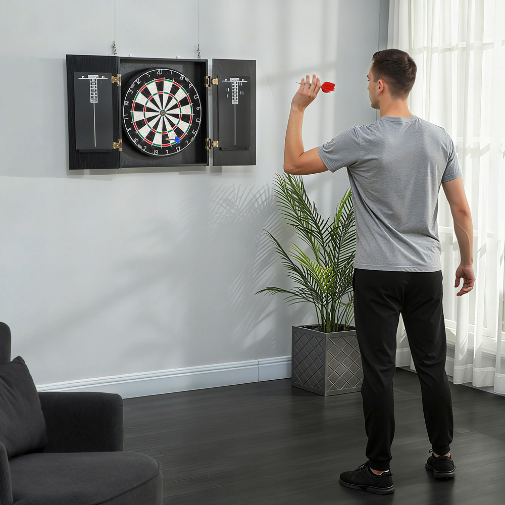 SPORTNOW 6 Dart Bristle Dartboard Set with Cabinet Image 2