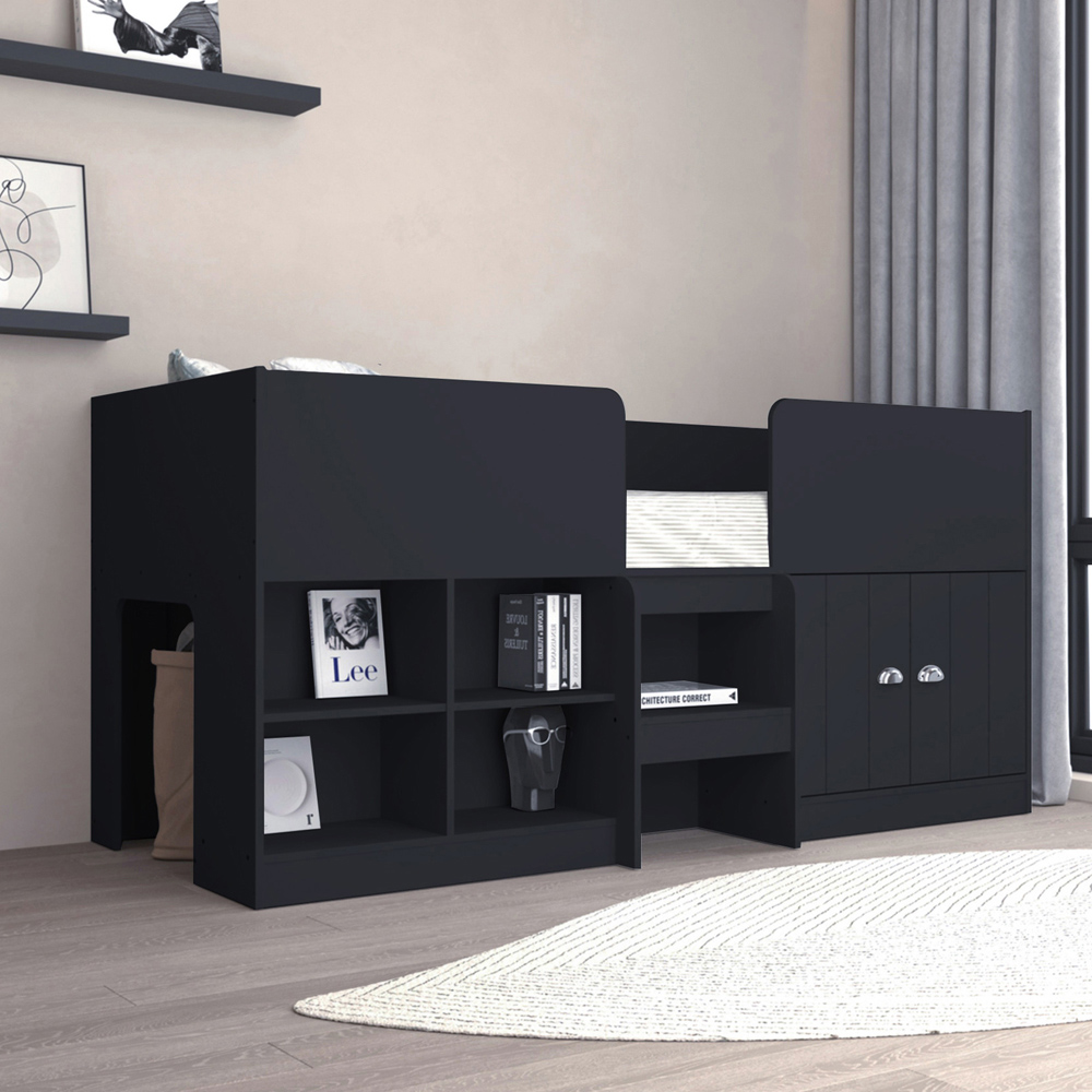 Seconique Orlando Single Sleeper Dark Grey Low Sleeper Bed with Storage Image 9