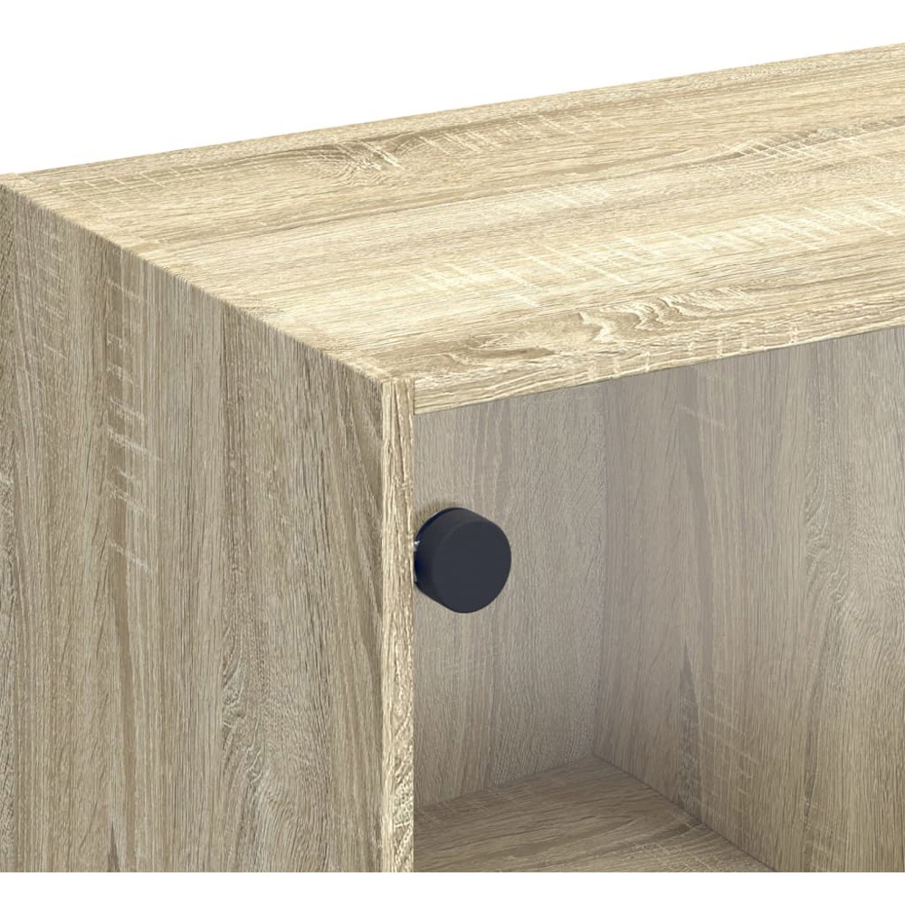 vidaXL 3 Glass Door Sonoma Oak TV Cabinet Image 9