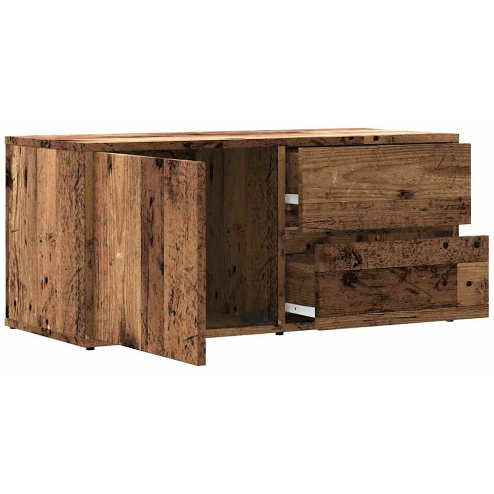 vidaXL Single Door 2 Drawer Old Wood TV Cabinet Image 9