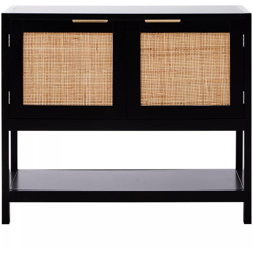 Interiors by Premier Sherman 2 Door Single Shelf Black Side Table Image 3