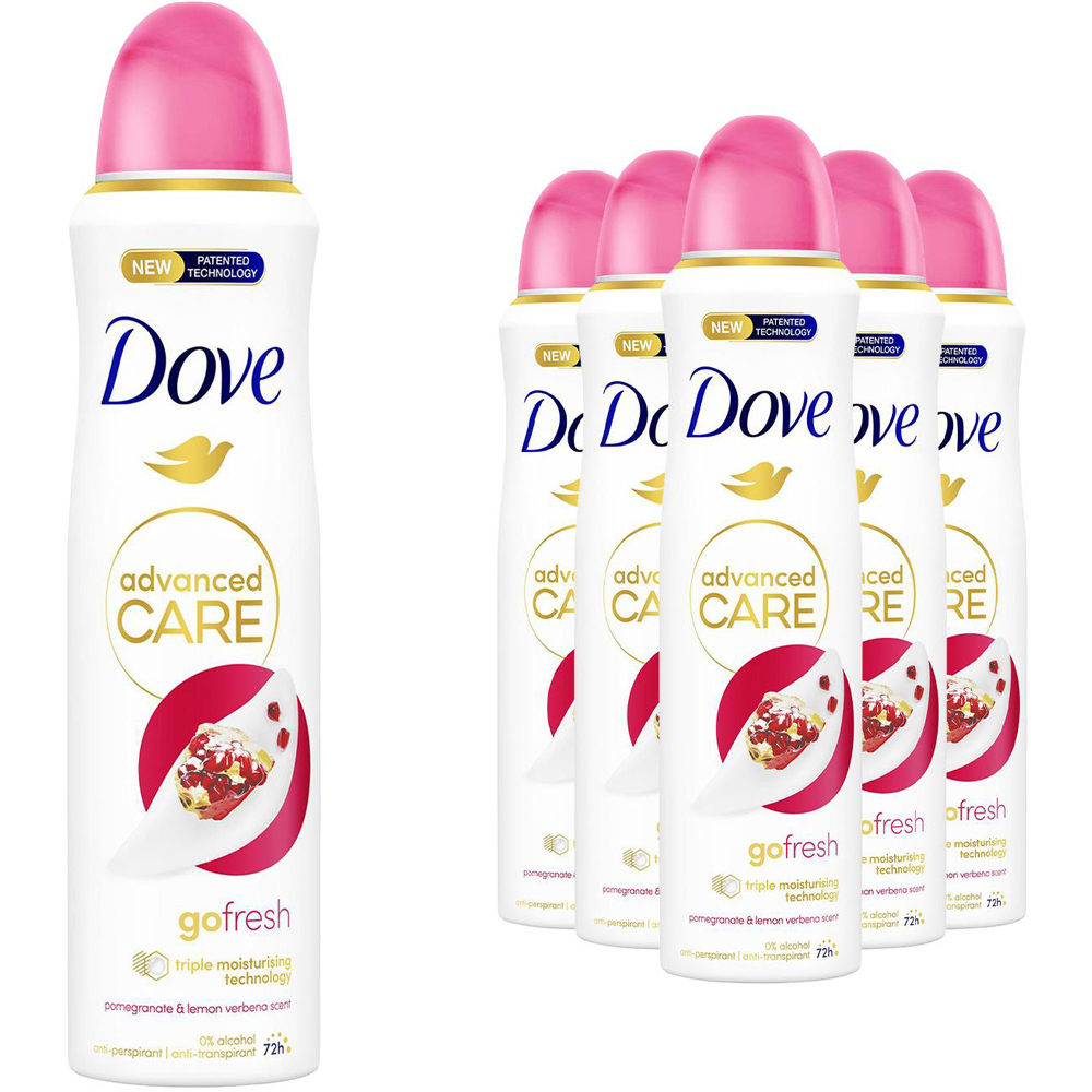 Dove Advanced Go Fresh Pomegranate and Lemon Anti-Perspirant Deodorant Spray for Women 150ml 6 Pack Image 1