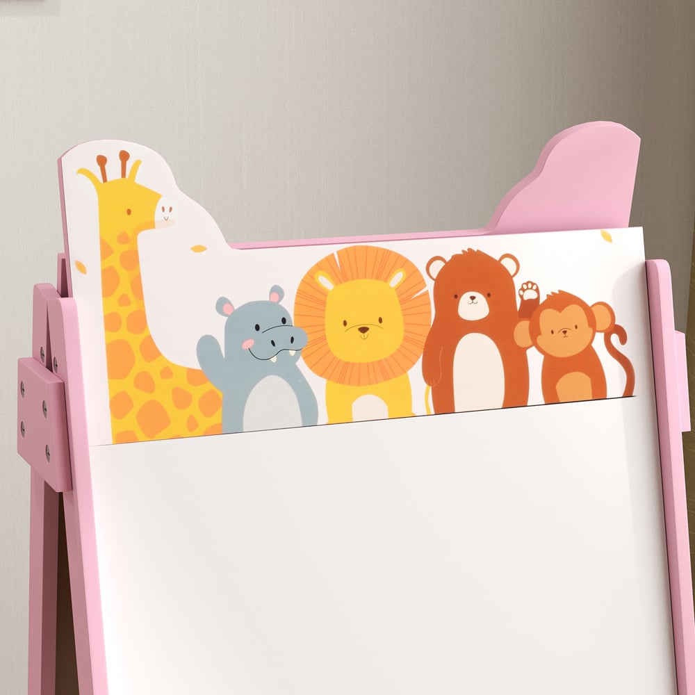 Tommy Toys 2-in-1 Kids Pink Double Sided Easel with Storage Box Image 3