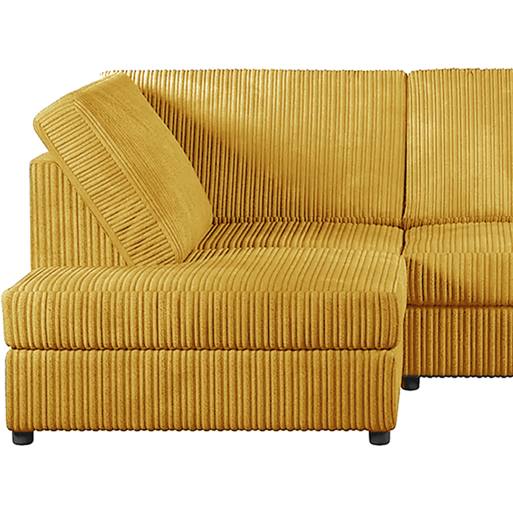 Luxor 4 Seater Mustard Jumbo Cord Full Back Left Hand L Shape Corner Sofa Image 3