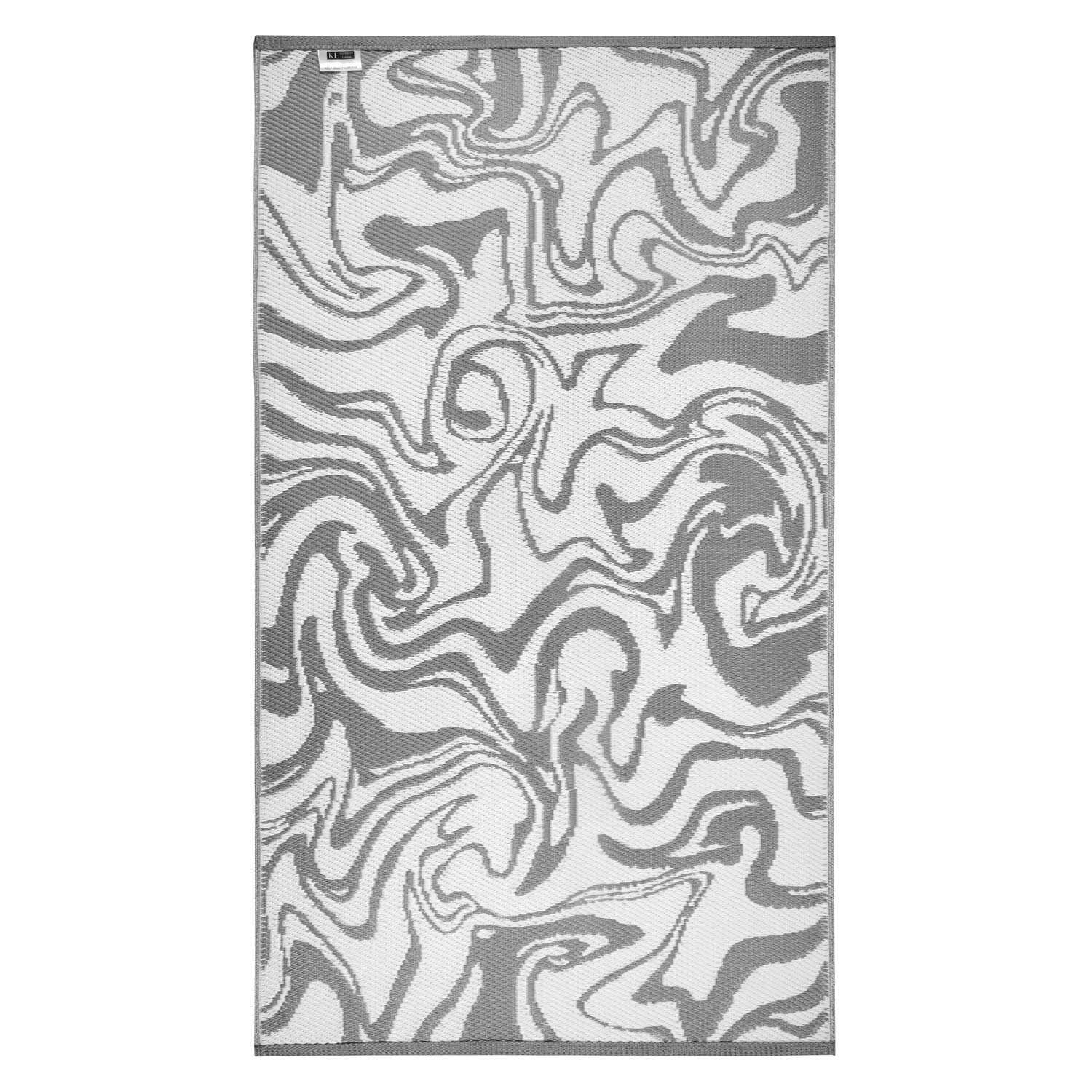 Liquid Marble Outdoor Rug - Grey Image 2