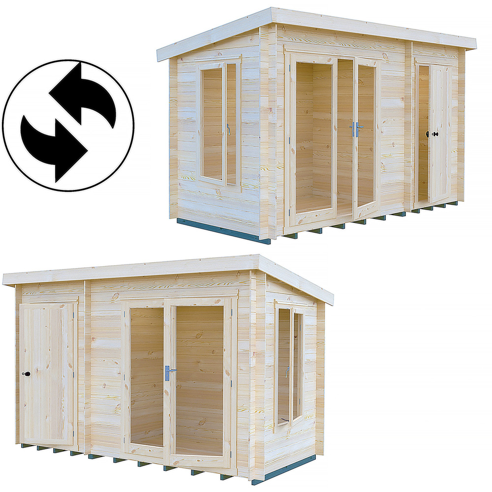 Shire Elm 6 x 12ft Contemporary Style Dual-Purpose Pent Log Cabin with Integral Storage Image 4