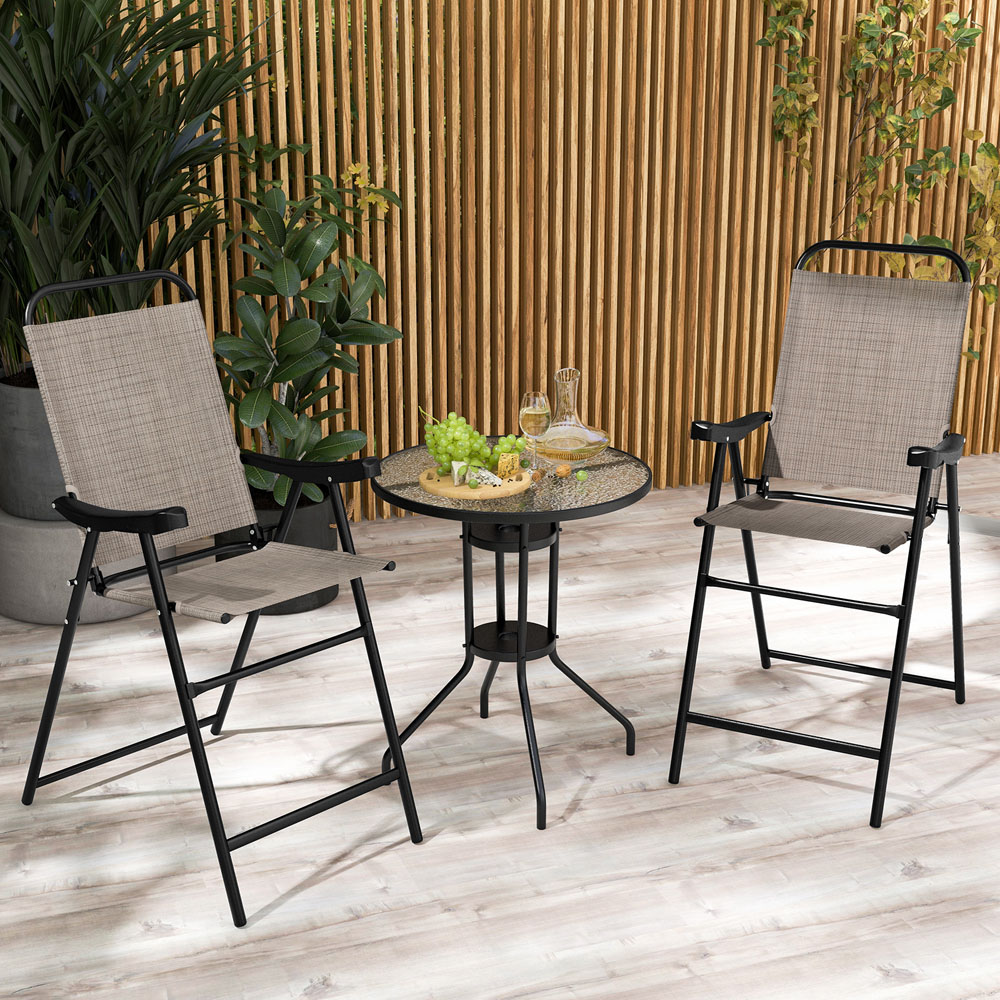 Costway 2 Seater Coffee Patio Chair Set Image 1