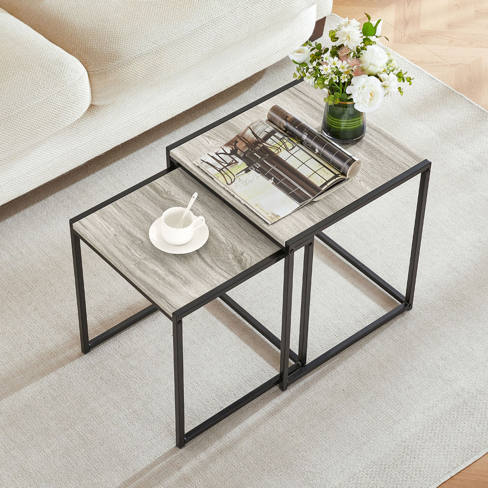 VIDA DESIGNS Brooklyn Grey Nest of Tables Set of 2 Image 5