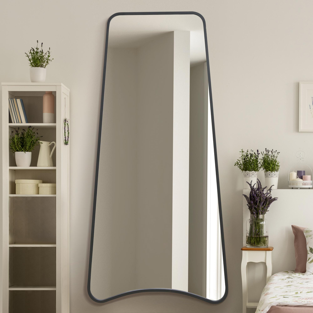 MirrorOutlet The Coartans Black Metal Trapezoid Wall Mirror 200 x 95cm Image 7