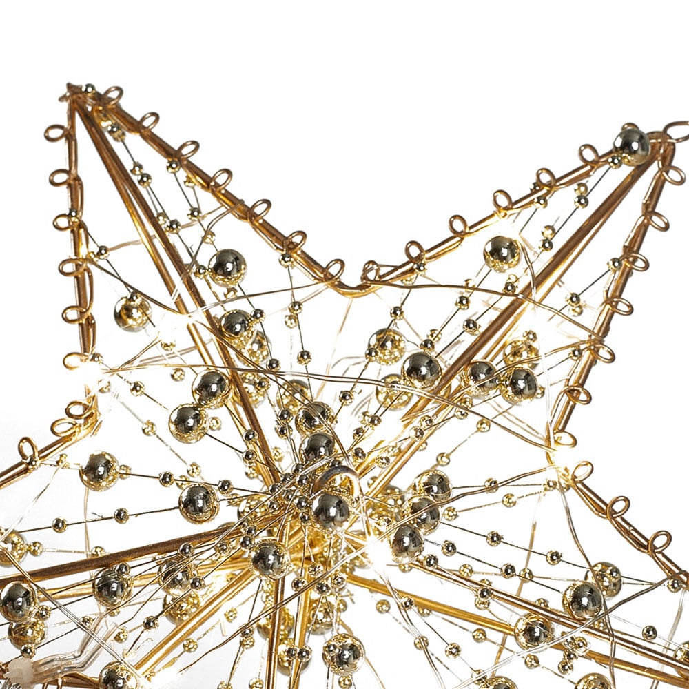 Living and Home Modern Metal Pre-Lit Star Christmas Tree Topper Image 3