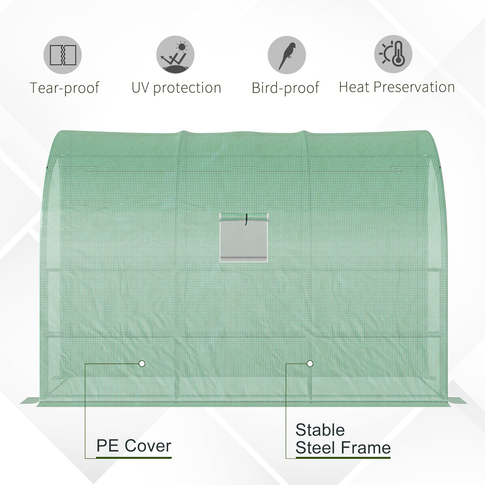 Outsunny Green 5 x 10ft 3-Tier Walk In Greenhouse Image 6