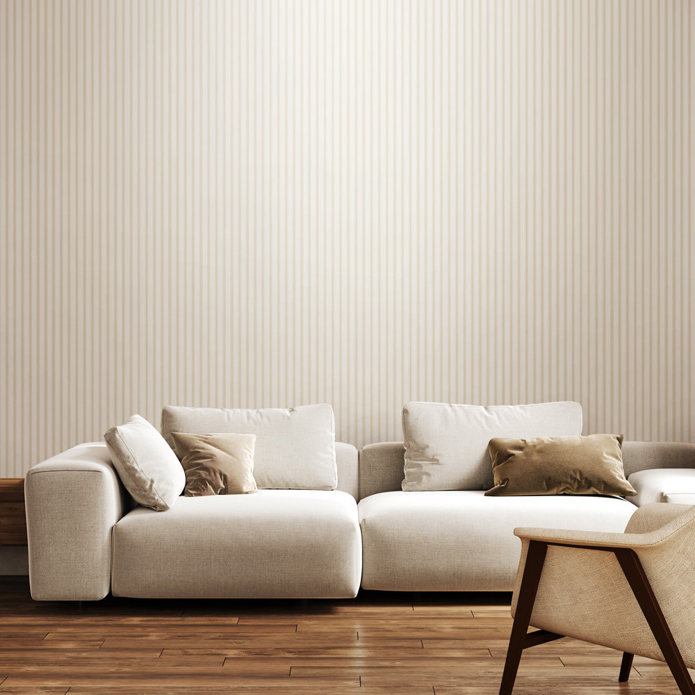 Hoopla Walls Elegance Chalk Stripe Linen Wallpaper Image 2