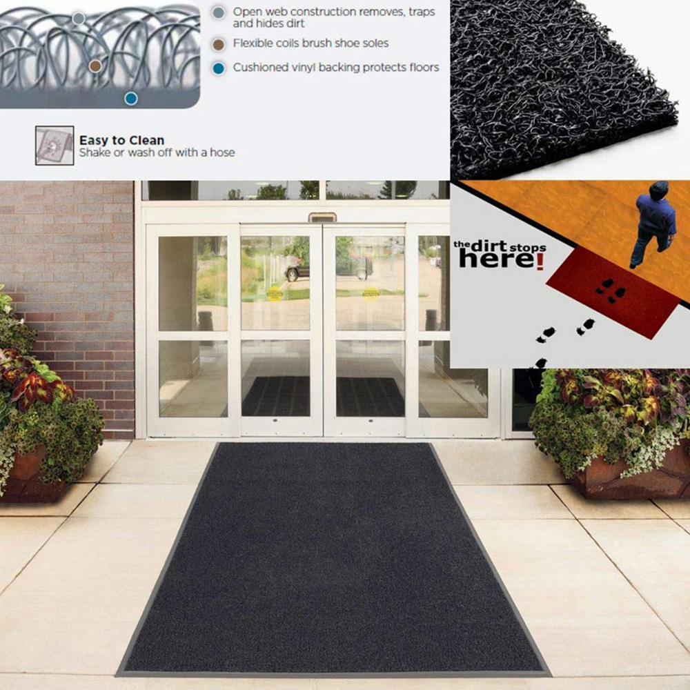 Oseasons Grey Plain Half Moon Doormat 70 x 44cm Image 3