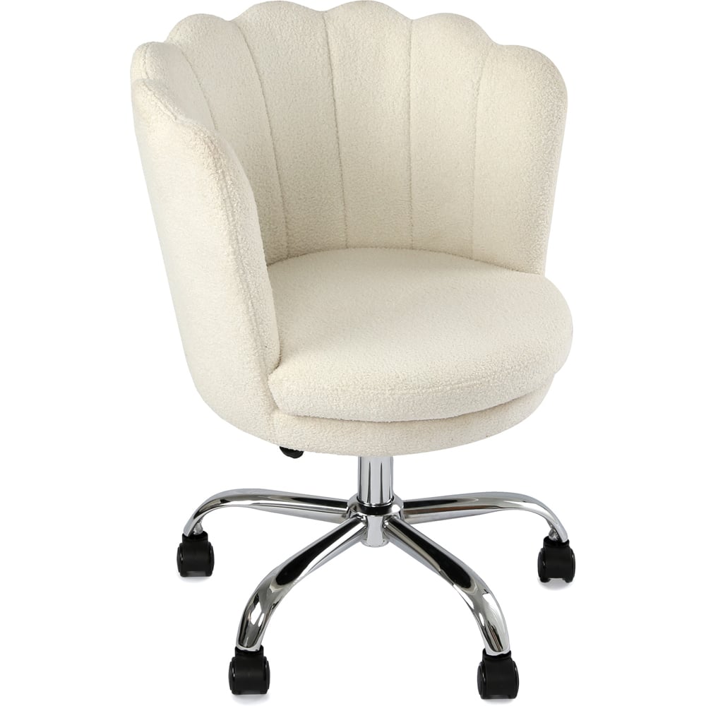 Flora White Petal Back Swivel Office Chair Image 6