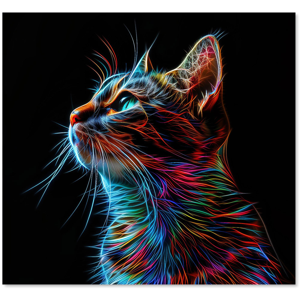 Warren Reed Designer Electric Cat Whiskers Glass Kitchen Splashback 65 x 70cm Image 2