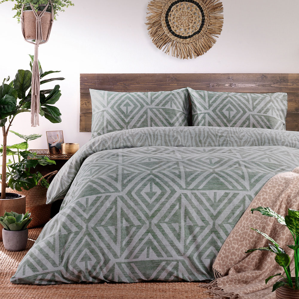 furn. Tanza King Size Desert Sage Duvet Set Image 1