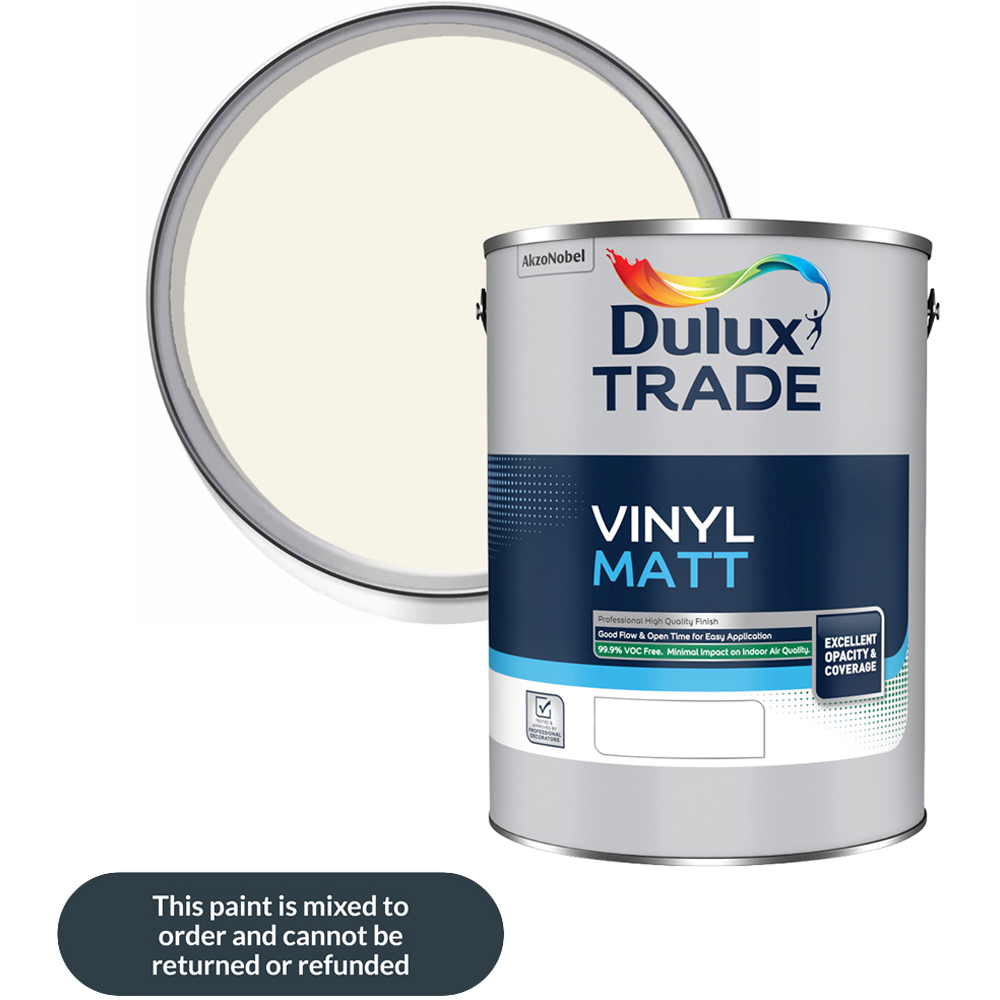 Dulux Trade Fine Cream Walls and Ceilings Vinyl Matt Paint 5L Image 1