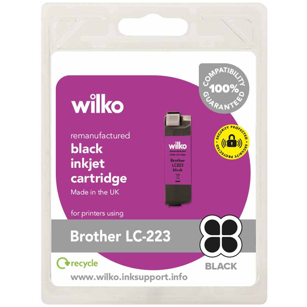 wilko Brother LC223 Black Remanufactured Inkjet Cartridge Image