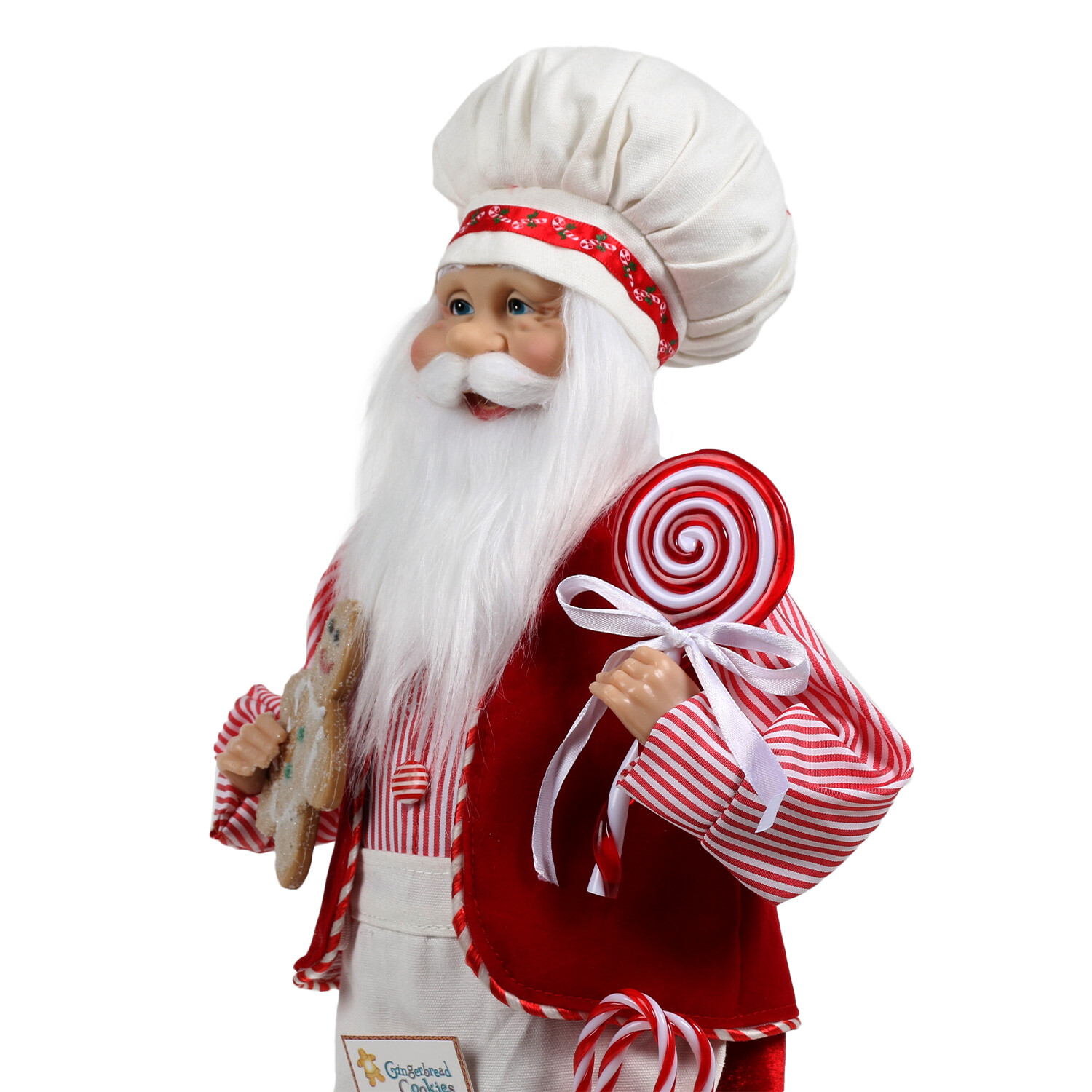 Candy Cane Lane Red Chef Standing Santa Image 3