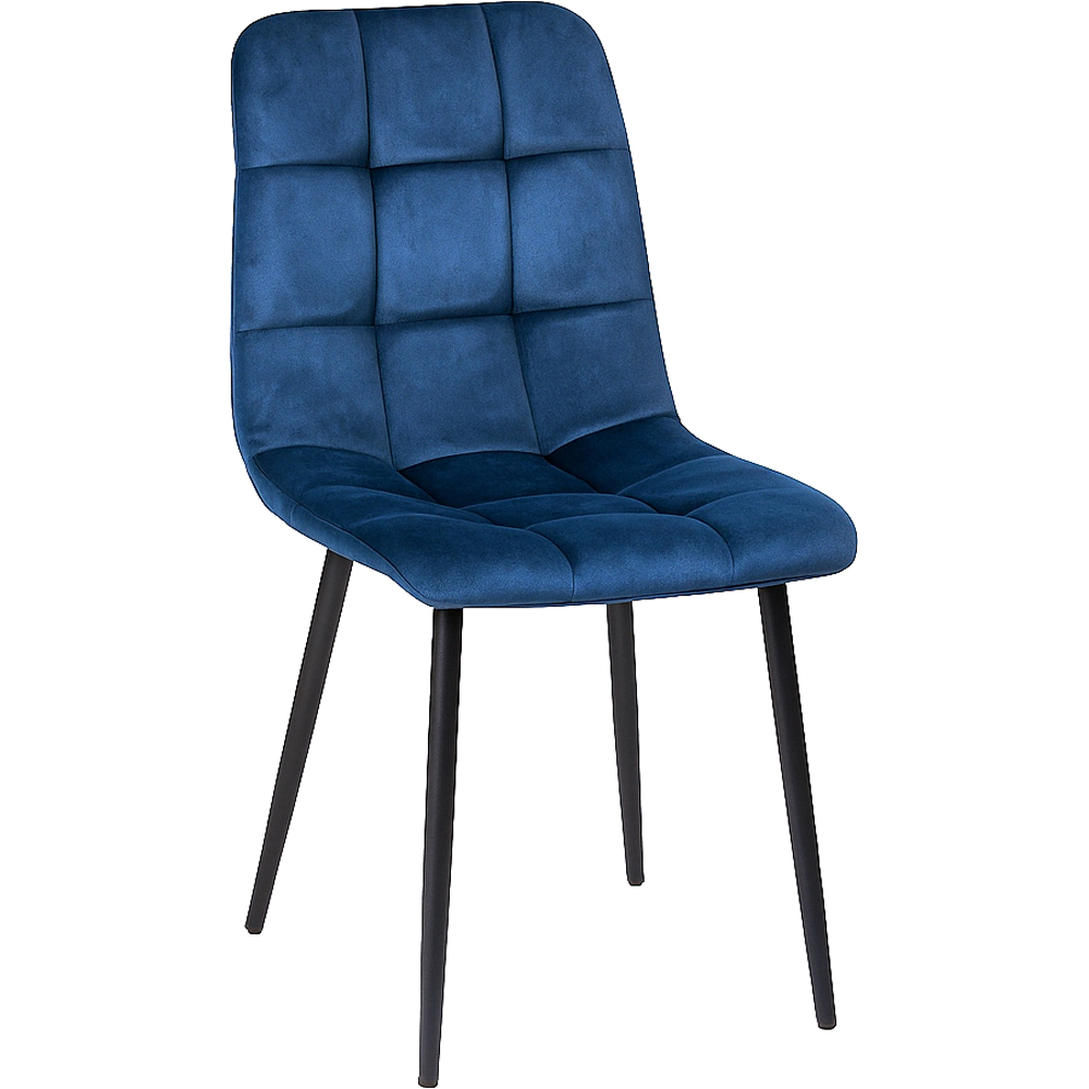Kosy Koala 4 Seater Velvet Wooden Oak Effect Dining Set Blue Image 2