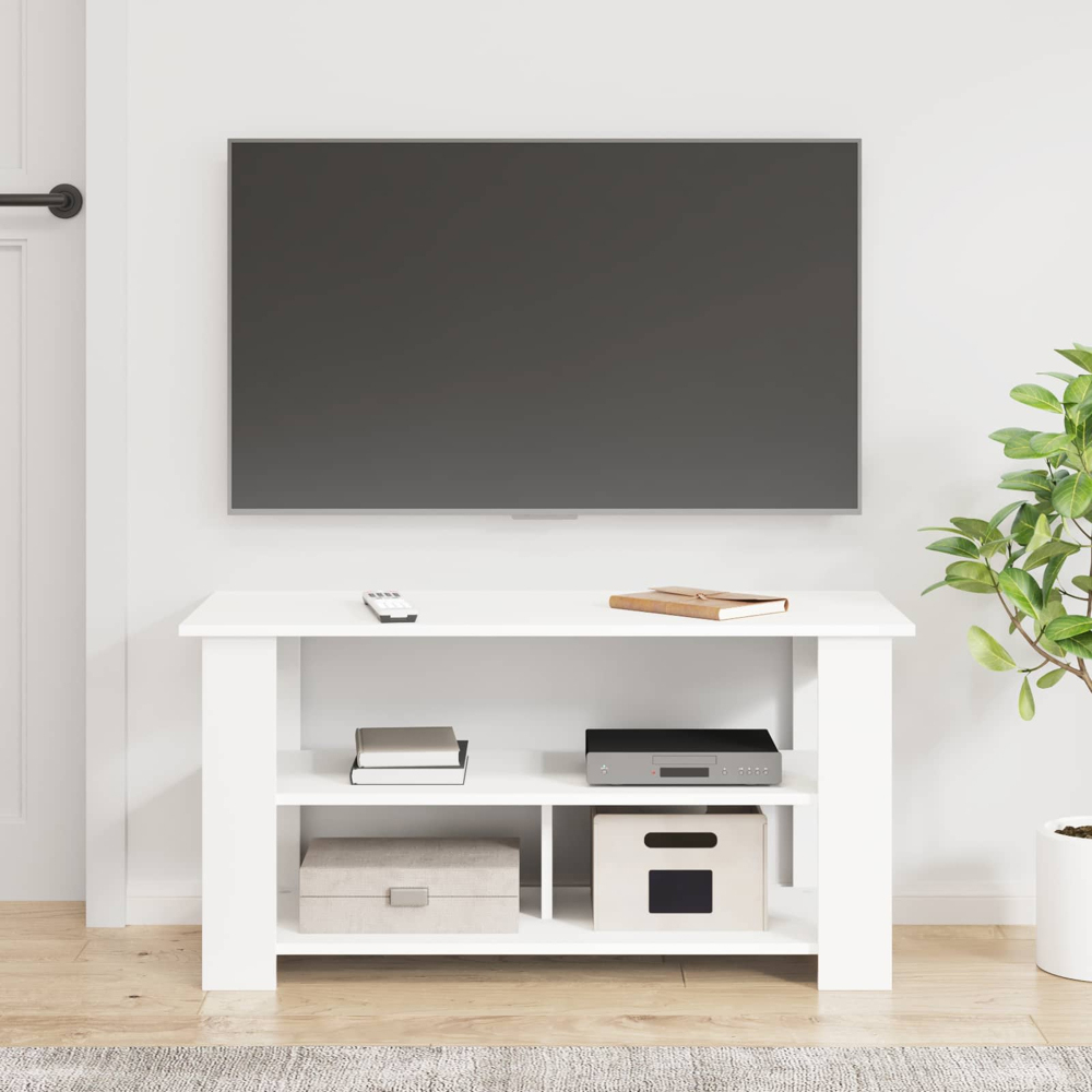 vidaXL 3 Shelf White TV Stand Image 4