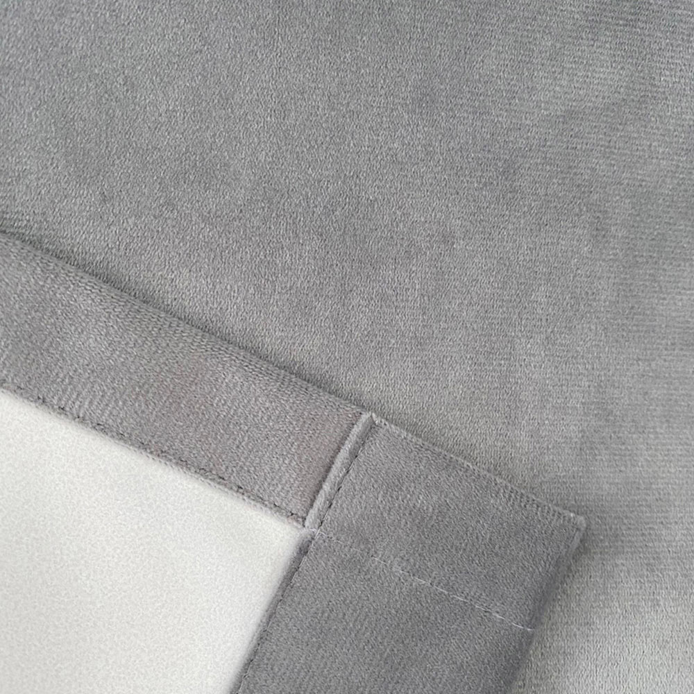 Enhanced Living Hampton Grey Velvet Blackout Thermal Eyelet Curtain 229 x 183cm Image 4