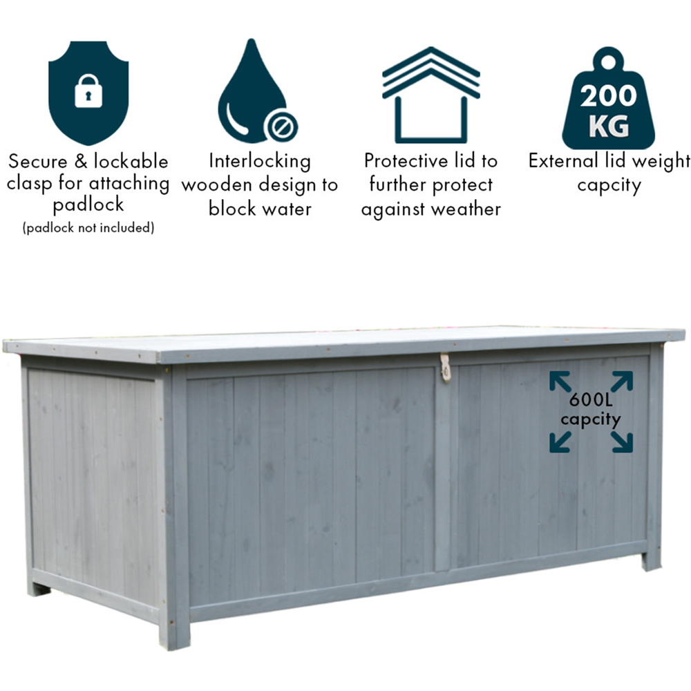 Jack Stonehouse Large Grey Garden Storage Cabinet 600L Image 3