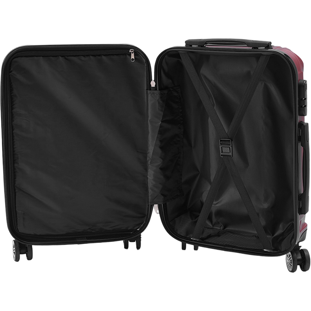 H&O Direct 2 Piece Red ABS Suitcase Set with Makeup Case Image 5