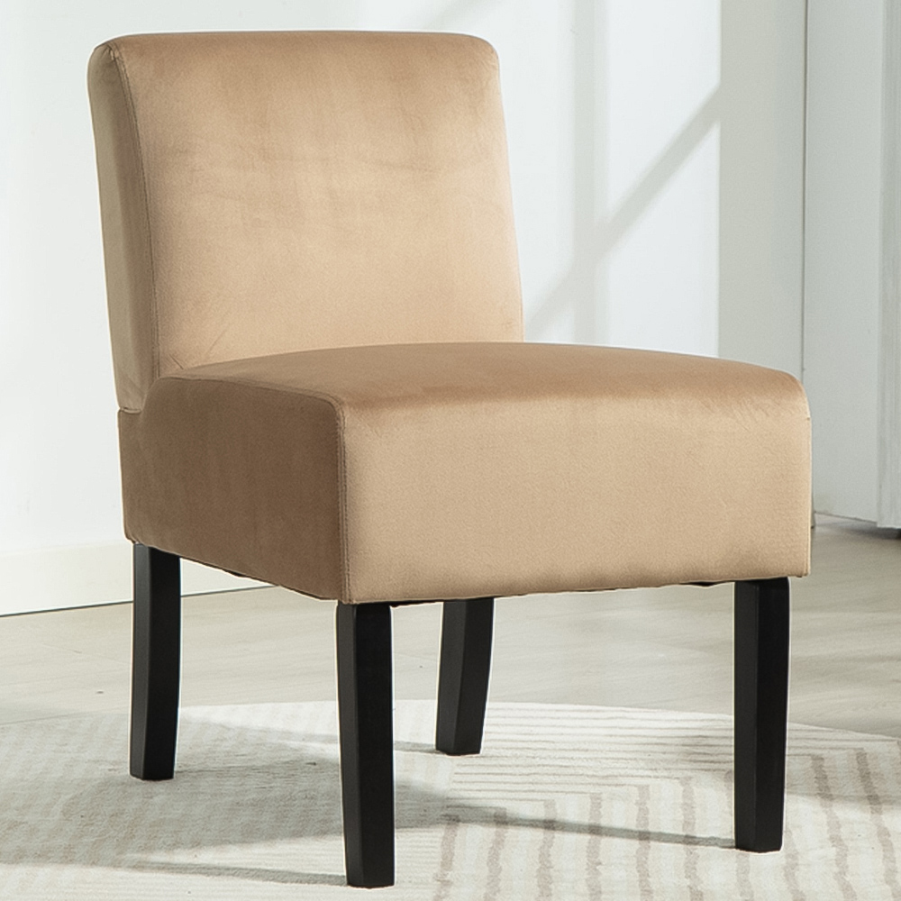 Artemis Home Valina Velvet Fabric Brown Accent Chair Image 1