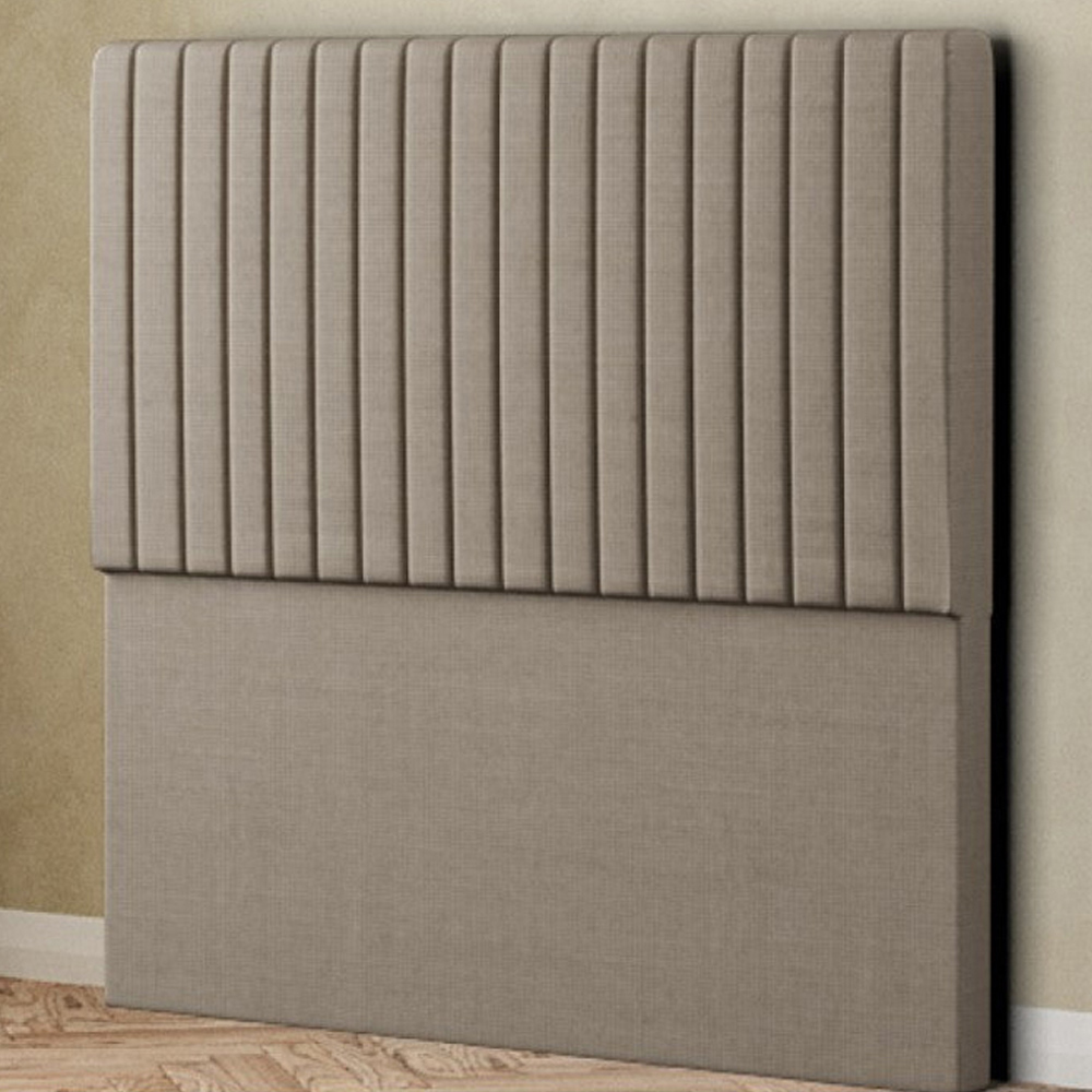 Eleganza Maryland Small Double Beige Linen Floor Standing Headboard Image 1