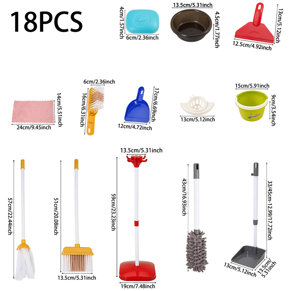 H&O Direct Kids 18 Piece Cleaning Pretend Play Set Image 6