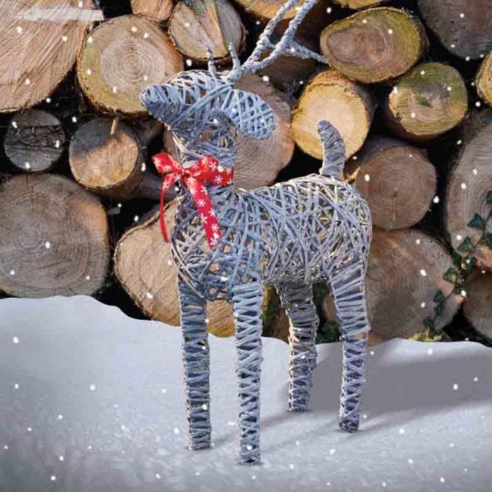 Samuel Alexander Rattan Woven Dancer Reindeer Christmas Decoration Image 6