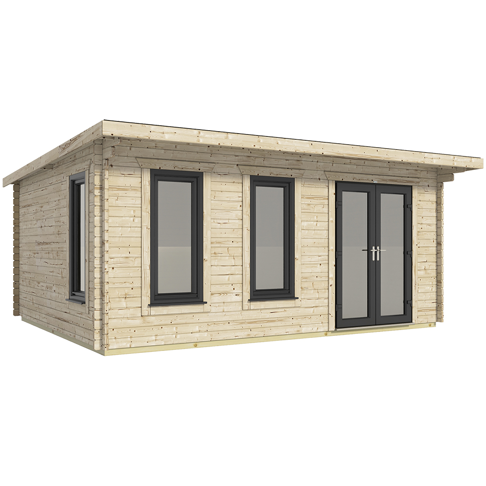 Power Sheds 20 x 16ft Right Double Door Pent Log Cabin Image 1