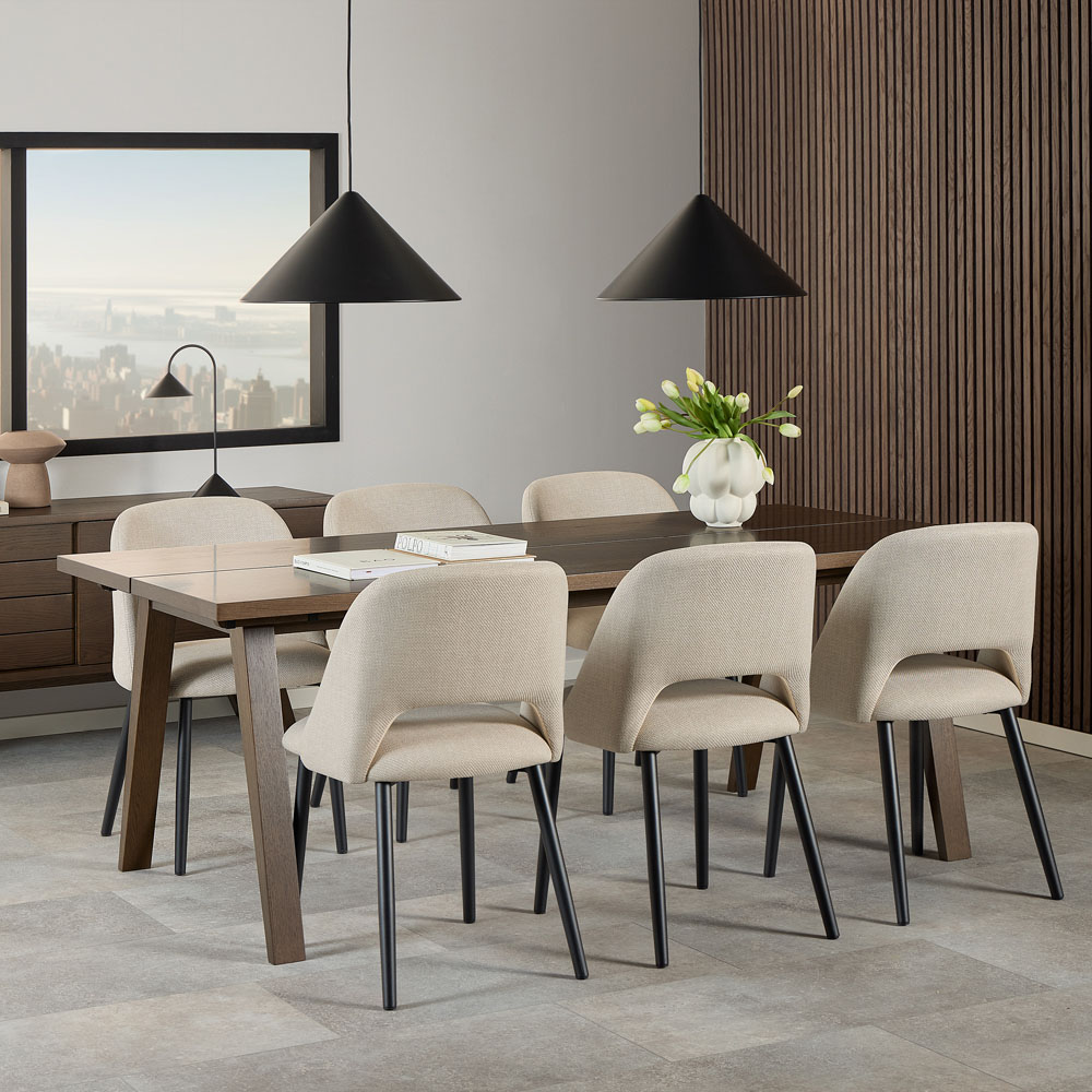 Florence A Line Smoked Oak Rectangular Dining Table Image 8